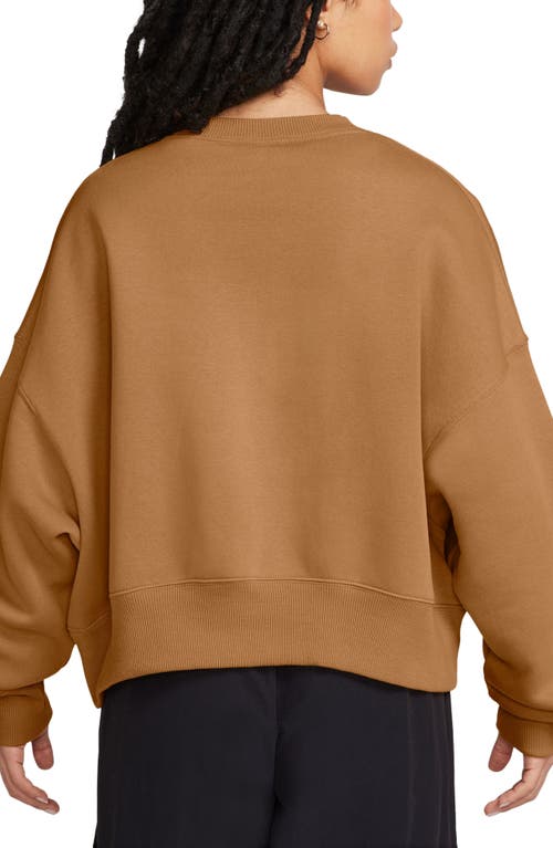 Shop Nike Phoenix Fleece Crewneck Sweatshirt In Flax/sail