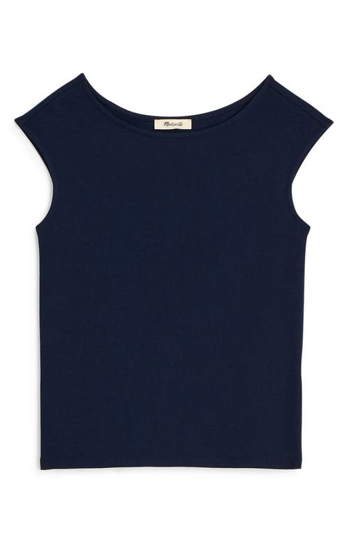 Madewell Scoop Neck Cap Sleeve Top In Deep Indigo