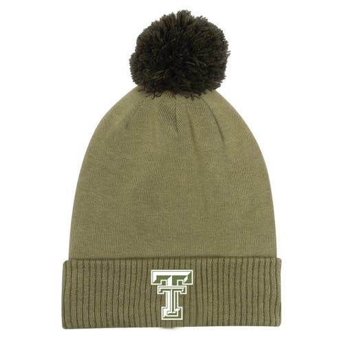 Men's Under Armour Green Texas Tech Red Raiders Freedom Collection Cuffed Knit Hat with Pom in Hunter Green