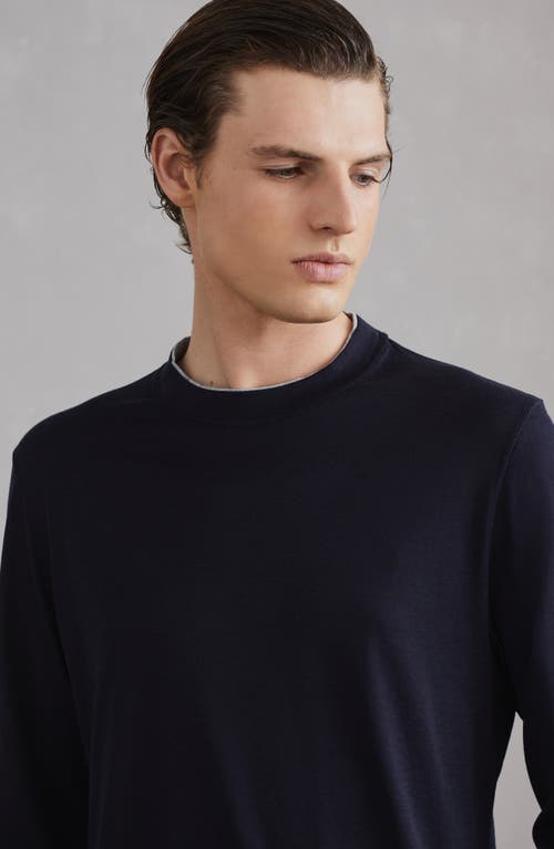 Shop Brunello Cucinelli Lightweight Jersey T-shirt In Navy Blue