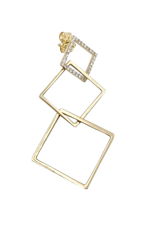 Shop Leslie Paige Single Puzzle Diamond Drop Earring In Yellow Gold/diamond