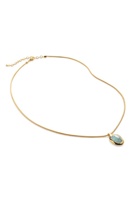 Shop Monica Vinader Odyssey Aquamarine Pendant Necklace In 18ct Gold Vermeil/aquamarine