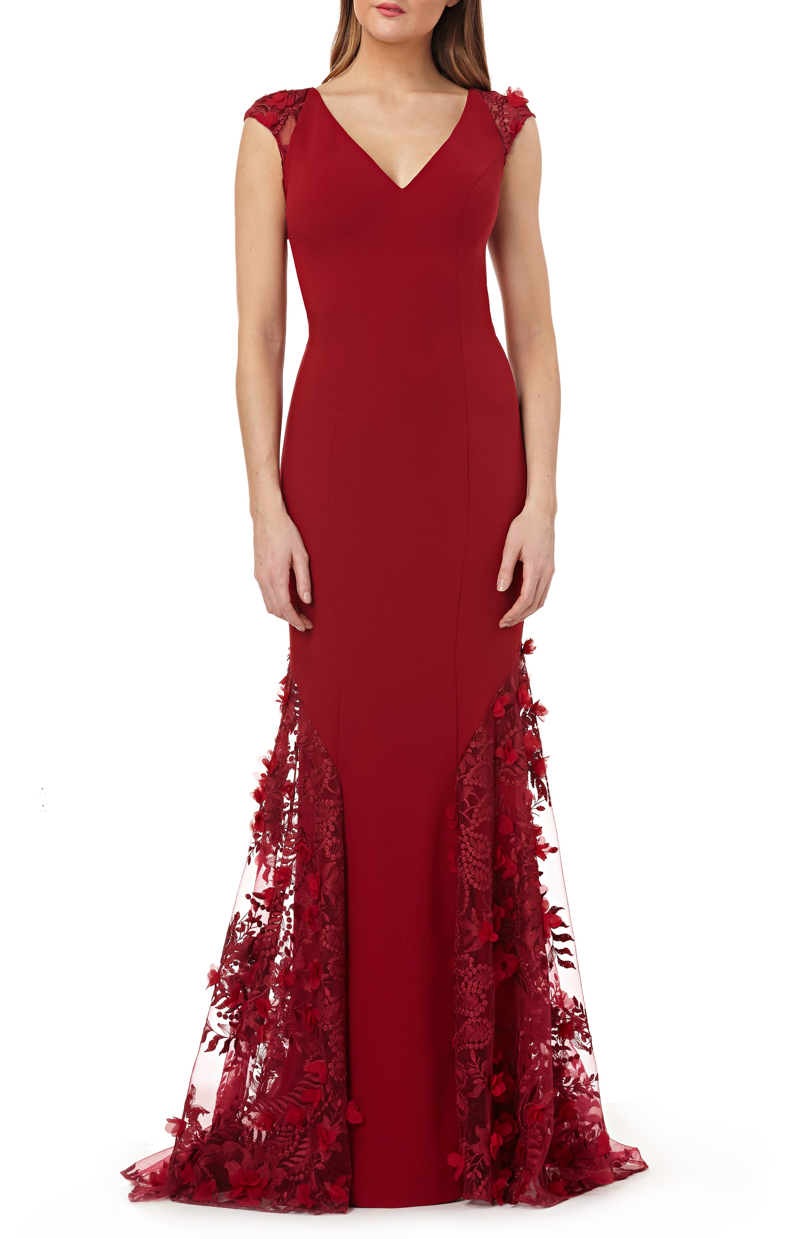 carmen marc valvo infusion 3d floral mermaid gown