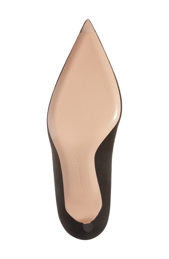 Shop Gianvito Rossi Pointed Toe Suede Pump In Nero