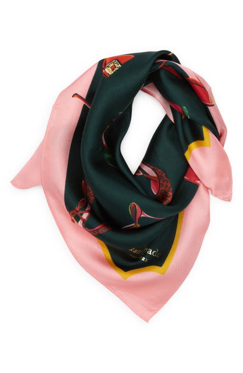 Gucci Pink Wool and Silk Blend GG Shawl Scarf 'Mickey Mouse