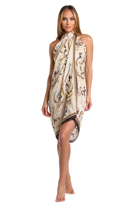 Shop L Agence Maribel Paisley Cover-up Pareo In Chocolate