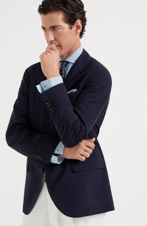 Shop Brunello Cucinelli Deconstructed Blazer In Navy Blue