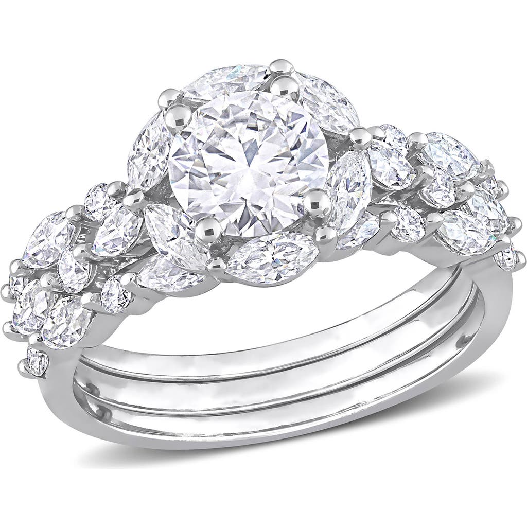 Delmar Set Of 3 Lab-created Moissanite Rings In White