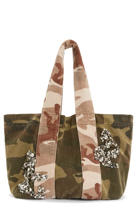 Small T Monogram Denim Tote: Women's Handbags, Tote Bags