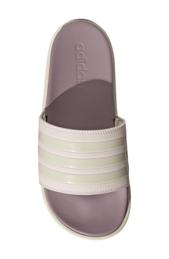 Shop Adidas Originals Adilette Platform Sandal In Ivory/ Purple