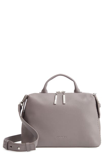 Ted Baker Emilyy Leather Top Zip Tote In Dk-grey