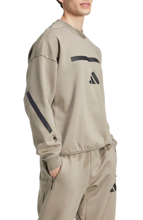 Shop Adidas Originals Adidas Z.n.e Crewneck Sweatshirt In Clay