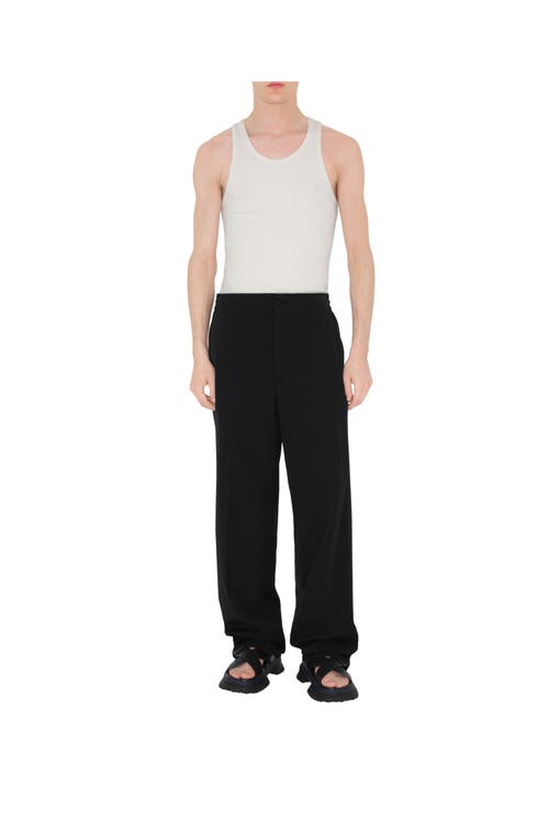 Shop Burberry Cotton Blend Tailored Trousers In Black