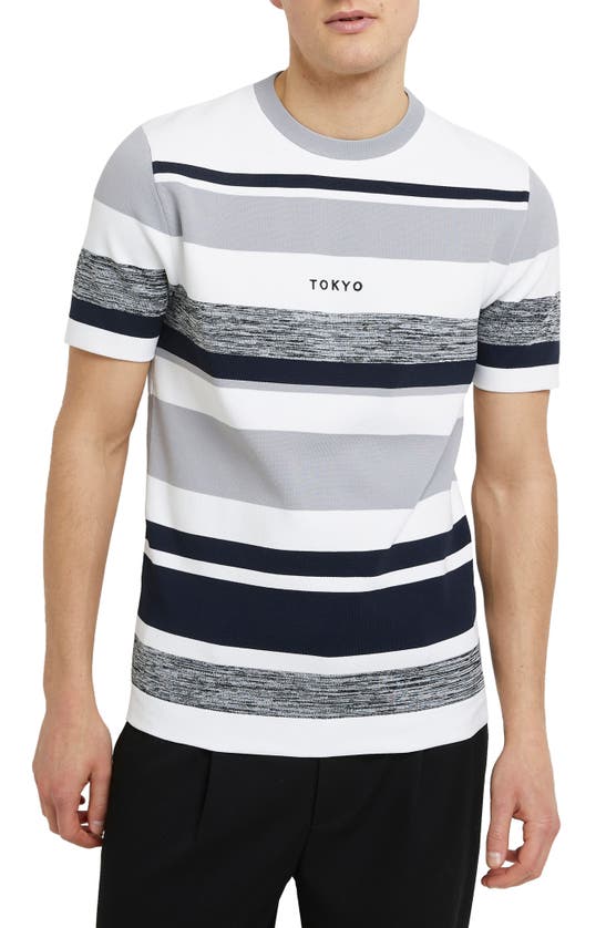 RIVER ISLAND SLIM FIT TOKYO STRIPE T-SHIRT