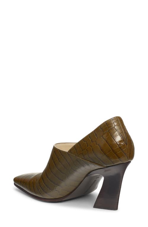 Shop Bottega Veneta Lewis Square Toe Pump In 3310 Olive Oil