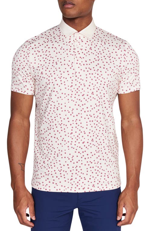 Herrick Floral Performance Golf Polo in Petal Pink