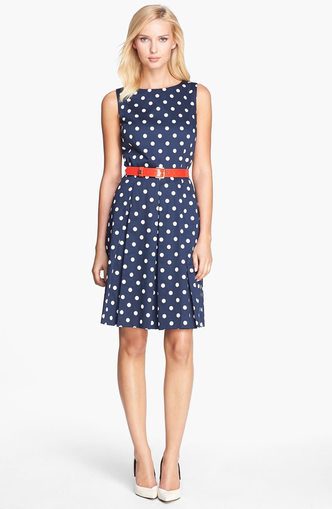 polka dot fit and flare dress
