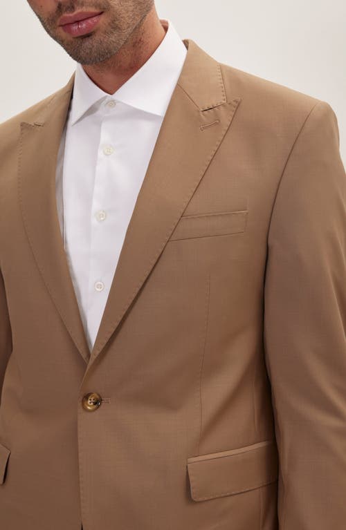 Ron Tomson Super 120s Merino Wool Tuxedo Jacket In Khaki