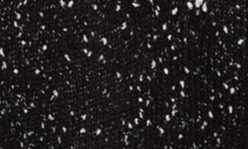 Shop Liverpool Point Collar Mixed Media Sweater In Black With White Flakes