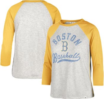 47 Women's '47 Gray Boston Red Sox City Connect Retro Daze Ava Raglan  3/4-Sleeve T-Shirt
