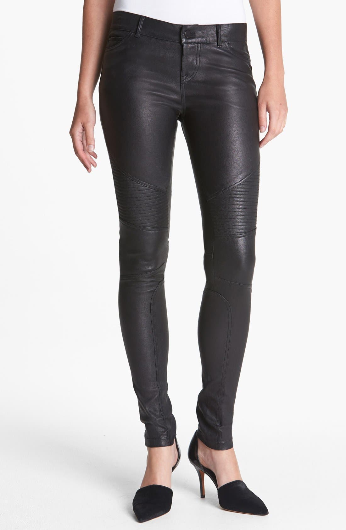 leather moto pants