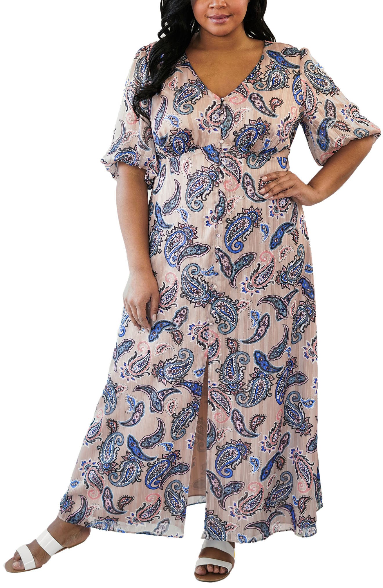 plus size paisley maxi dress
