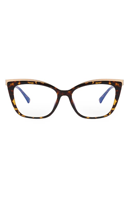 Fifth & Ninth Jami 53mm Cat Eye Blue Light Blocking Glasses In Torte