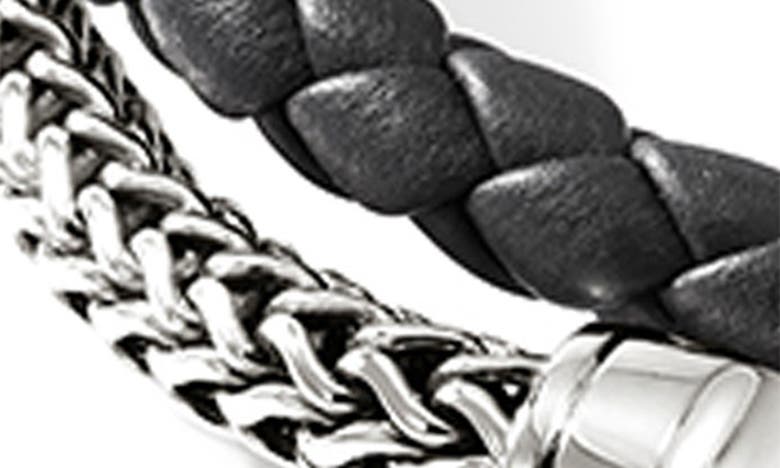 John Hardy Sterling Silver And Leather Wrap Bracelet In Silver/black