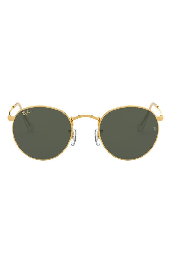 Ray Ban Icons 53mm Retro Sunglasses In Legend Gold/ Green