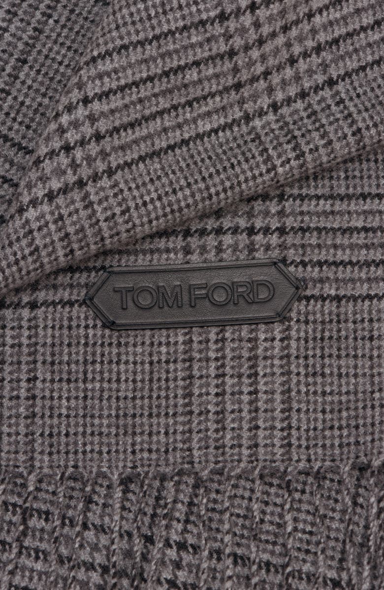 TOM FORD Day Houndstooth Cotton & Silk Fringe Scarf | Nordstrom
