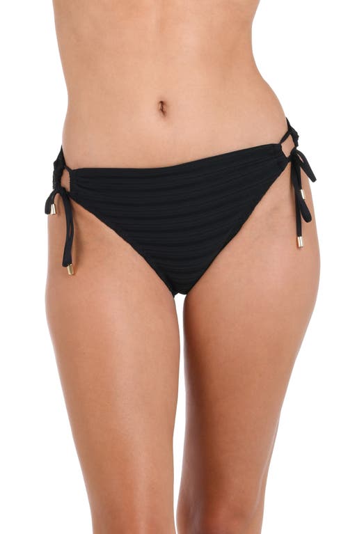 La Blanca Adjustable Loop Hipster Bikini Bottoms In Black