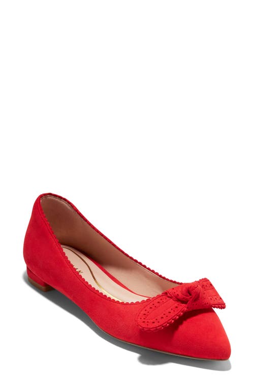 Cole Haan Bellport Skimmer Flat True Red Suede at Nordstrom,