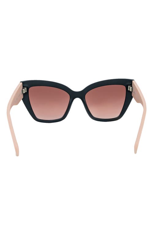 Shop Mita Sustainable Eyewear 56mm Gradient Cat Eye Sunglasses In Matte Black/matte Blush