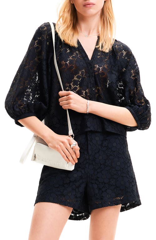 Floral Lace Blouse in Black