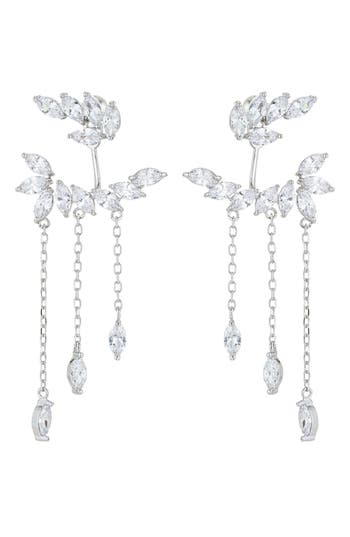 Eye Candy Los Angeles Roxy Crystal Drop Earrings In Silver