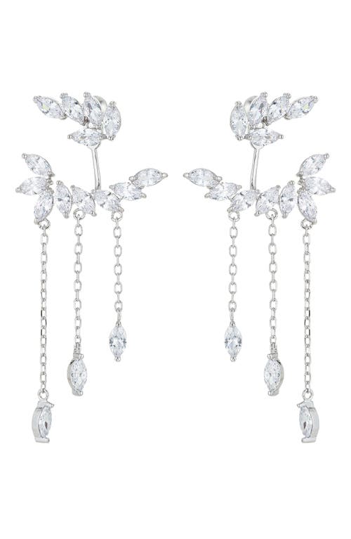 Eye Candy Los Angeles Roxy Crystal Drop Earrings In Silver