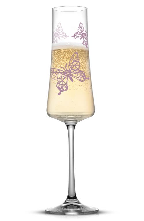 JOYJOLT JOYJOLT MEADOW BUTTERFLY SET OF 2 CHAMPAGNE FLUTES