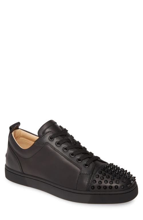 Shop Christian Louboutin Louis Junior Spikes Sneaker In Black/black