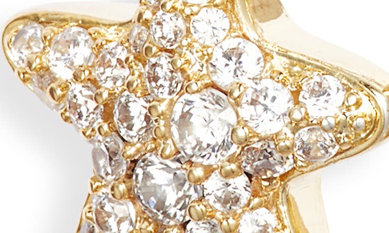 Shop Kendra Scott Jae Pavé Cubic Zirconia Starfish Huggie Hoop Earrings In Gold White Crystal