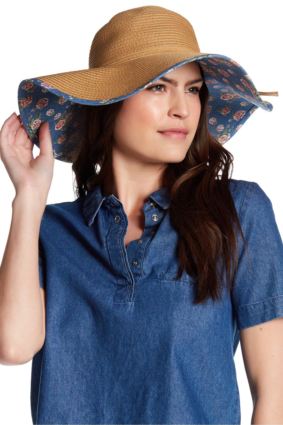 floral floppy hat