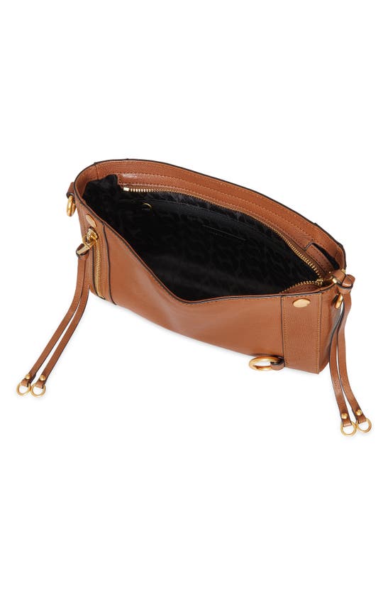 Shop Rebecca Minkoff Mini Mab Leather Crossbody Bag In Caramello