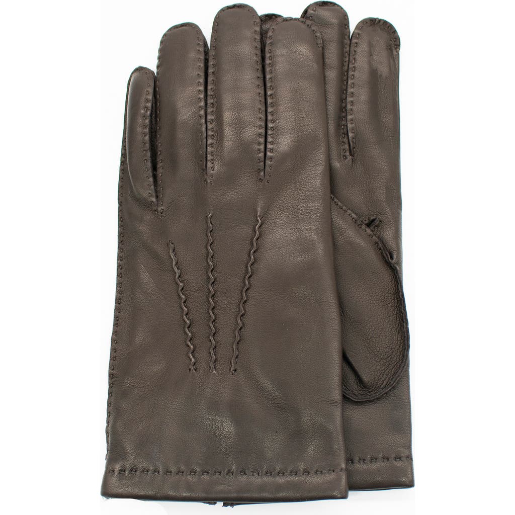 Portolano Cashmere Lined Handsewn Corded Gloves In Brown