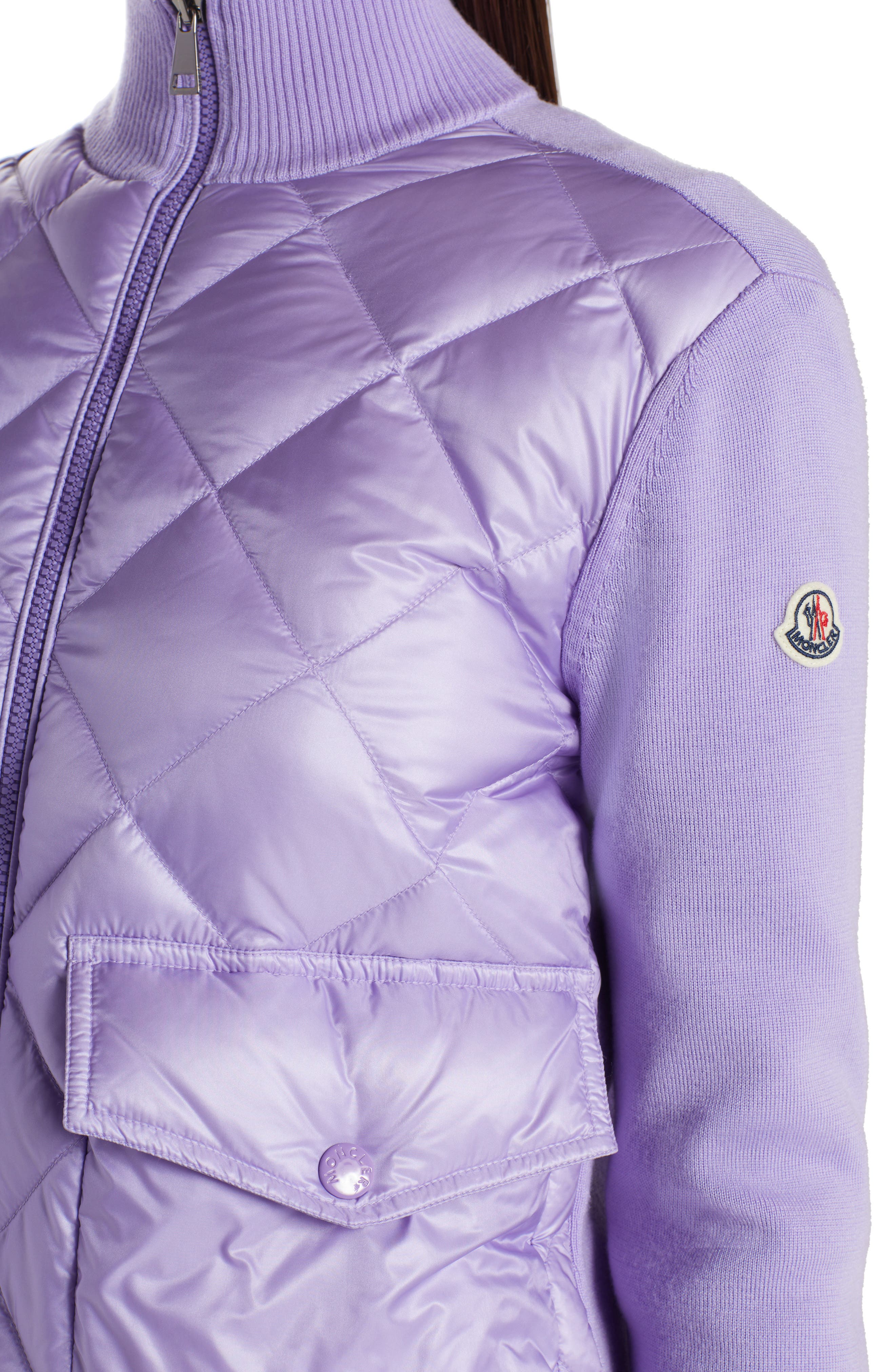 Moncler Padded Wool Cardigan - Purple - Cardigans