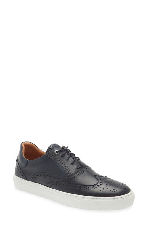 Ted Baker London Burnished Leather Hybrid Brogue Sneaker in Mid Blue