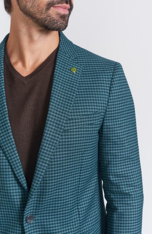 Cricketeer Check Print Wool Blend Sport Coat In Blue