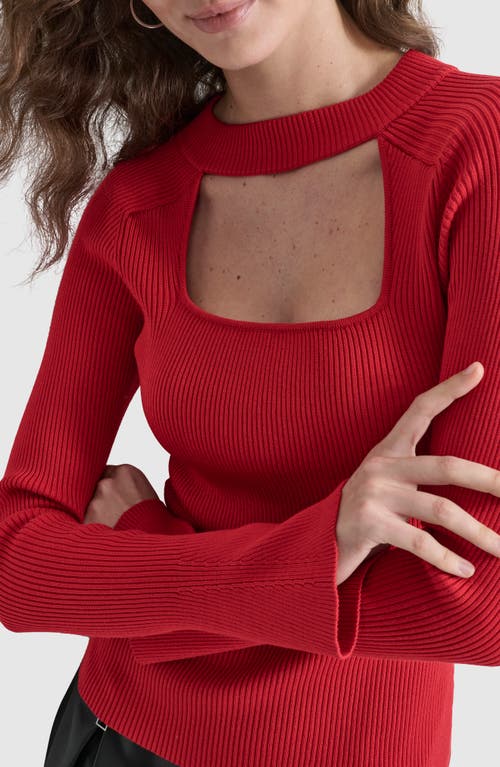 Shop Dkny Cutout Bell Sleeve Sweater In Red Light