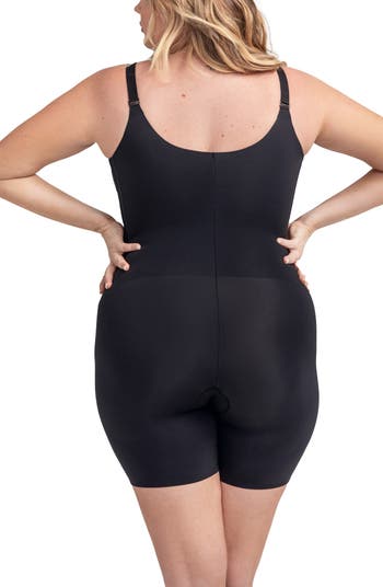 New Honey Love Mid Thigh Bodysuit Shapewear Black HONEYLOVE Size