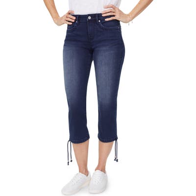 Nydj High Waist Drawcord Hem Capri Jeans, Blue