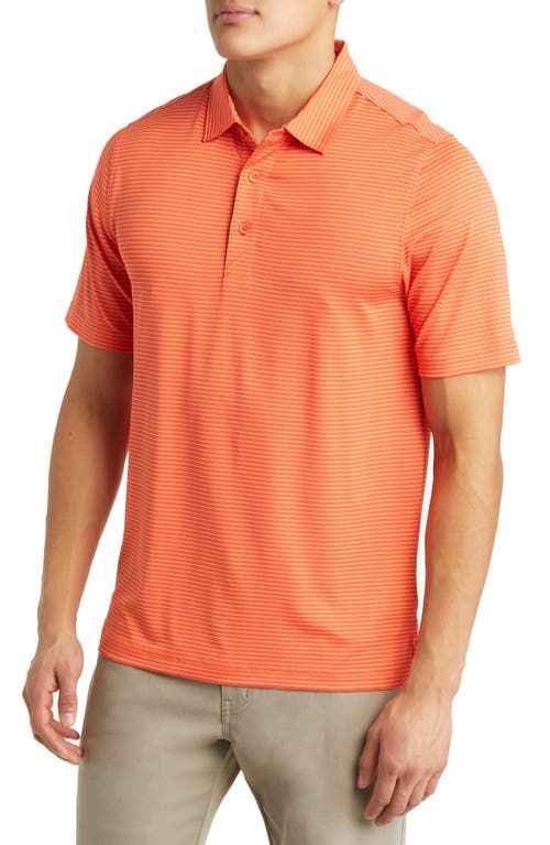 Forge DryTec Pencil Stripe Performance Polo in College Orange