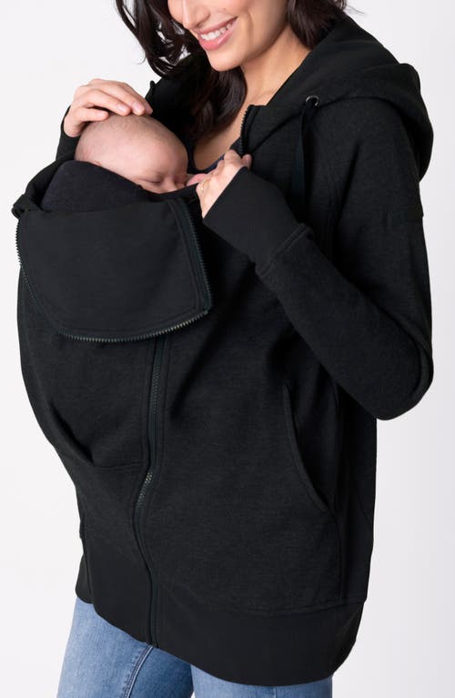 Shop Seraphine 3-in-1 Maternity Zip Hoodie In Black